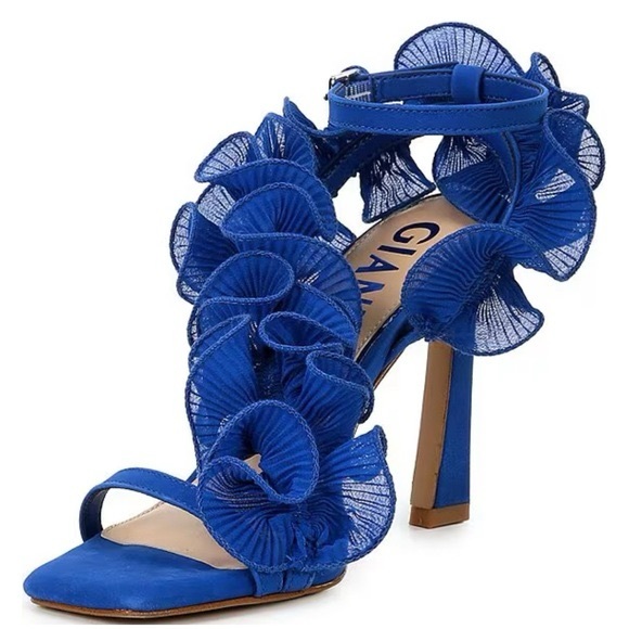 NWT Gianni Bini Franz Suede Chiffon Ruffle Dress Sandals Sz 6,5 main image 6